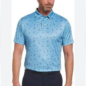 PGA Tour Blue Ocean Beach Golf Print Polo